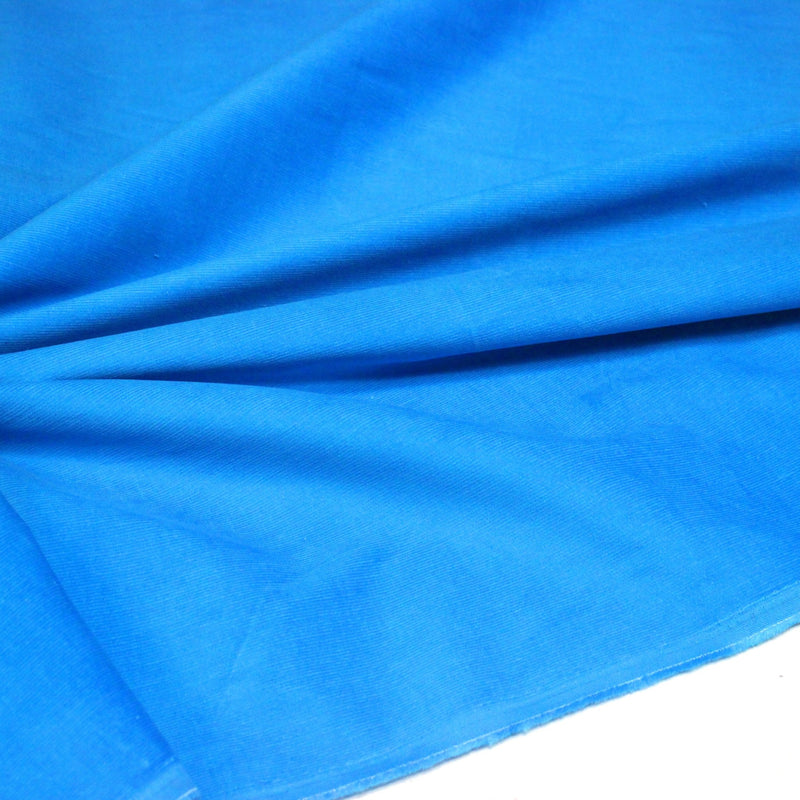 Tissu velours milleraies fines côtes 100% coton Bleu turquoise - tissuspipi.com