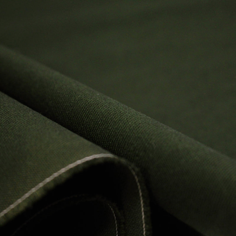 Tissu Gabardine fine 100% coton vert kaki - Fabrication française - tissuspipi.com