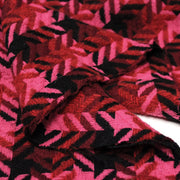 Tissu lainage grand motif pied de coq aux tons roses & noirs - Fabrication italienne - tissuspipi.com