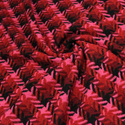 Tissu lainage grand motif pied de coq aux tons roses & noirs - Fabrication italienne - tissuspipi.com