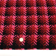 Tissu lainage grand motif pied de coq aux tons roses & noirs - Fabrication italienne - tissuspipi.com