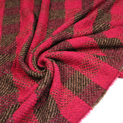 Tissu lainage grands carreaux rose fuchsia & marron - Fabrication italienne - tissuspipi.com