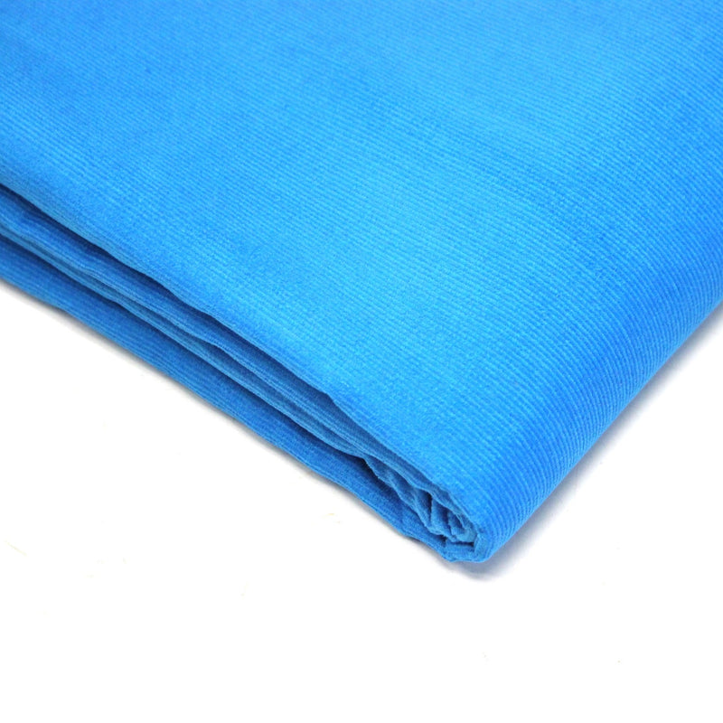 Tissu velours milleraies fines côtes 100% coton Bleu turquoise - tissuspipi.com