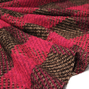 Tissu lainage grands carreaux rose fuchsia & marron - Fabrication italienne - tissuspipi.com