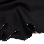 Tissu lainage sergé de laine noir - Fabrication italienne - tissuspipi.com