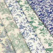 Tissu matelassé TOILE DE JOUY : trois motifs, deux couleurs, cinq tissus ! - tissuspipi.com
