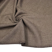 Tissu lainage sergé, fines rayures crème et chocolat - Fabrication italienne - tissuspipi.com