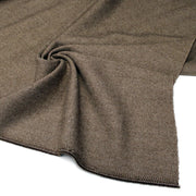 Tissu lainage sergé, fines rayures crème et chocolat - Fabrication italienne - tissuspipi.com