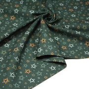 Tissu cotonnade vert aux notes de musique en étoiles - STANDARD 100 OEKO - TEX - tissuspipi.com