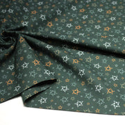 Tissu cotonnade vert aux notes de musique en étoiles - STANDARD 100 OEKO - TEX - tissuspipi.com