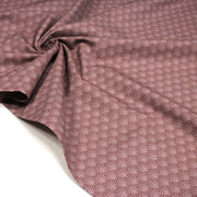 Tissu cotonnade bordeaux aux motifs géométriques blancs ART DECO - STANDARD 100 OEKO - TEX - tissuspipi.com