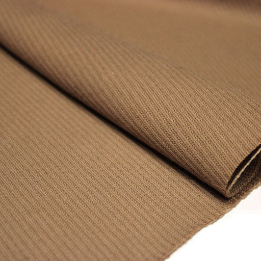 Tissu lainage sergé, fines rayures camel uni - Fabrication italienne - tissuspipi.com
