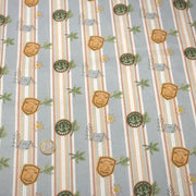 Tissu cotonnade motif CAMPING & belles rayures colorées - STANDARD 100 OEKO - TEX - tissuspipi.com