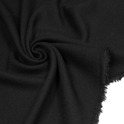 Tissu crêpe de laine épais noir - Fabrication française - tissuspipi.com