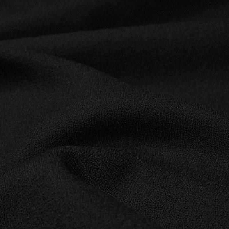 Tissu crêpe de laine épais noir - Fabrication française - tissuspipi.com