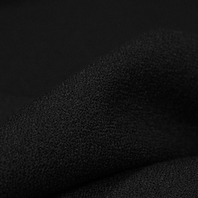 Tissu crêpe de laine épais noir - Fabrication française - tissuspipi.com