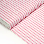 Tissu cotonnade rayée : blanc & rayures roses - tissuspipi.com