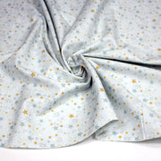Tissu cotonnade bleu ciel aux étoiles bleues et jaunes - STANDARD 100 OEKO - TEX - tissuspipi.com