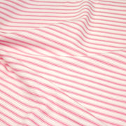 Tissu cotonnade rayée : blanc & rayures roses - tissuspipi.com
