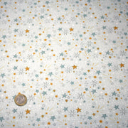 Tissu cotonnade bleu ciel aux étoiles bleues et jaunes - STANDARD 100 OEKO - TEX - tissuspipi.com