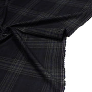 Tissu lainage tartan carreaux noir bleu nuit et gris anthracite - Fabrication italienne - tissuspipi.com