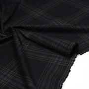 Tissu lainage tartan carreaux noir bleu nuit et gris anthracite - Fabrication italienne - tissuspipi.com