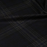 Tissu lainage tartan carreaux noir bleu nuit et gris anthracite - Fabrication italienne - tissuspipi.com