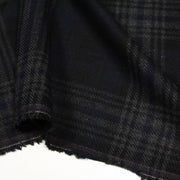 Tissu lainage tartan carreaux noir bleu nuit et gris anthracite - Fabrication italienne - tissuspipi.com