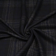 Tissu lainage tartan carreaux noir bleu nuit et gris anthracite - Fabrication italienne - tissuspipi.com