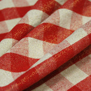 Tissu coton VICHY LUREX grands carreaux 25mm : rouge doré ou kaki doré ! - tissuspipi.com