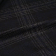 Tissu lainage tartan carreaux noir bleu nuit et gris anthracite - Fabrication italienne - tissuspipi.com