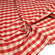 Tissu coton VICHY LUREX grands carreaux 25mm : rouge doré ou kaki doré ! - tissuspipi.com