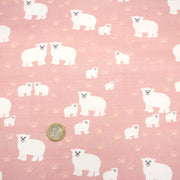 Tissu cotonnade LES OURS BLANCS, rose aux ours blancs - tissuspipi.com