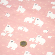 Tissu cotonnade LES OURS BLANCS, rose aux ours blancs - tissuspipi.com
