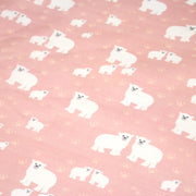 Tissu cotonnade LES OURS BLANCS, rose aux ours blancs - tissuspipi.com