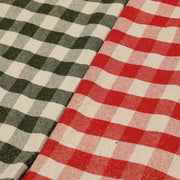 Tissu coton VICHY LUREX grands carreaux 25mm : rouge doré ou kaki doré ! - tissuspipi.com