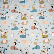 Tissu cotonnade enfant, ours & baudruches, tons bleus - OEKO - TEX STANDARD 100 - tissuspipi.com