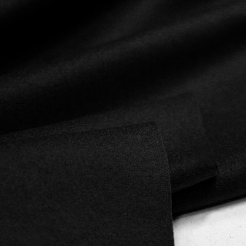 Tissu velours de laine noir uni - Fabrication italienne - tissuspipi.com