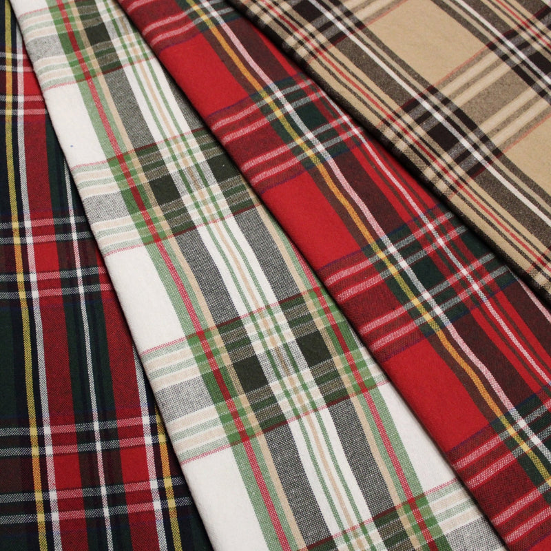 Tissu coton TARTAN EPAIS 100% COTON : 4 couleurs disponibles ! De magnifiques tartans pour vous - tissuspipi.com