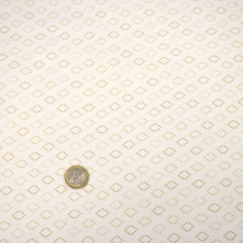 Tissu cotonnade enfant, les losanges en triangle ocres et écrus - OEKO - TEX STANDARD 100 - tissuspipi.com