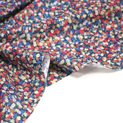 Tissu cotonnade fleurie ZELIE, fines fleurs & fond bleu ou blanc - OEKO - TEX - tissuspipi.com