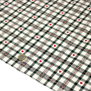 Tissu coton épais COEUR DES ALPES : carreaux traditionnels de chalet & petits cœurs tissés – 2 coloris disponibles - tissuspipi.com