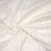 Tissu cotonnade enfant, fines fleurs roses et vertes - OEKO - TEX STANDARD 100 - tissuspipi.com