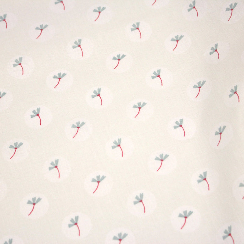 Tissu cotonnade enfant, fines fleurs roses et vertes - OEKO - TEX STANDARD 100 - tissuspipi.com