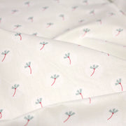 Tissu cotonnade enfant, fines fleurs roses et vertes - OEKO - TEX STANDARD 100 - tissuspipi.com