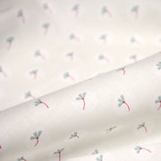 Tissu cotonnade enfant, fines fleurs roses et vertes - OEKO - TEX STANDARD 100 - tissuspipi.com