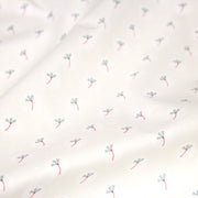 Tissu cotonnade enfant, fines fleurs roses et vertes - OEKO - TEX STANDARD 100 - tissuspipi.com