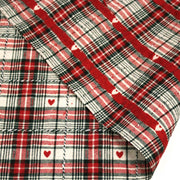 Tissu coton épais COEUR DES ALPES : carreaux traditionnels de chalet & petits cœurs tissés – 2 coloris disponibles - tissuspipi.com