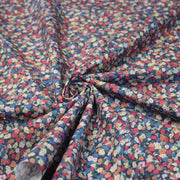 Tissu cotonnade fleurie ZELIE, fines fleurs & fond bleu ou blanc - OEKO - TEX - tissuspipi.com