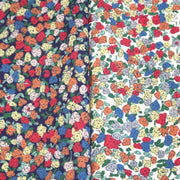Tissu cotonnade fleurie ZELIE, fines fleurs & fond bleu ou blanc - OEKO - TEX - tissuspipi.com